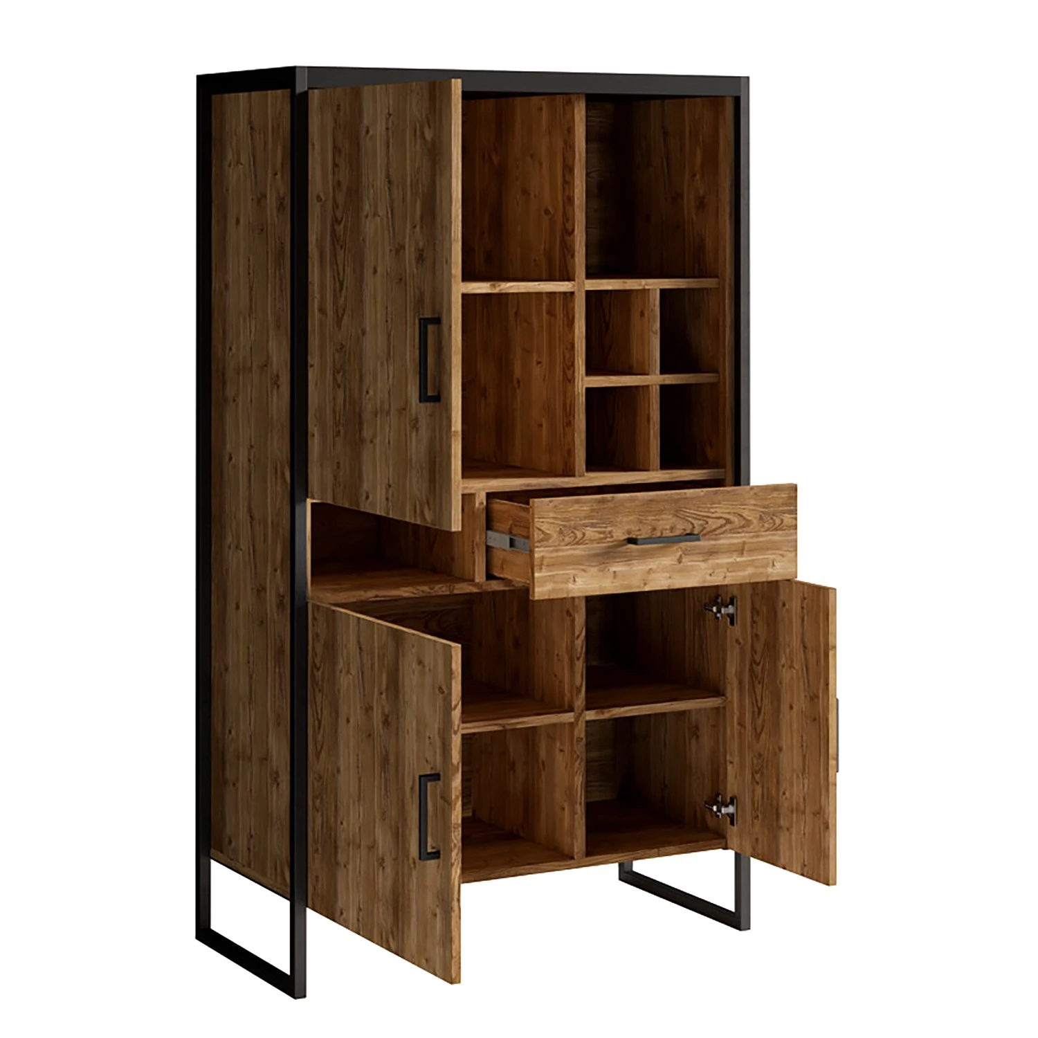 Red Living Wohnwand Turriers (3-teilig) - Fichte Dekor / Matt Schwarz 11 Red Living Wohnwand Turriers (3-teilig) - Fichte Dekor / Matt Schwarz – Bild 11