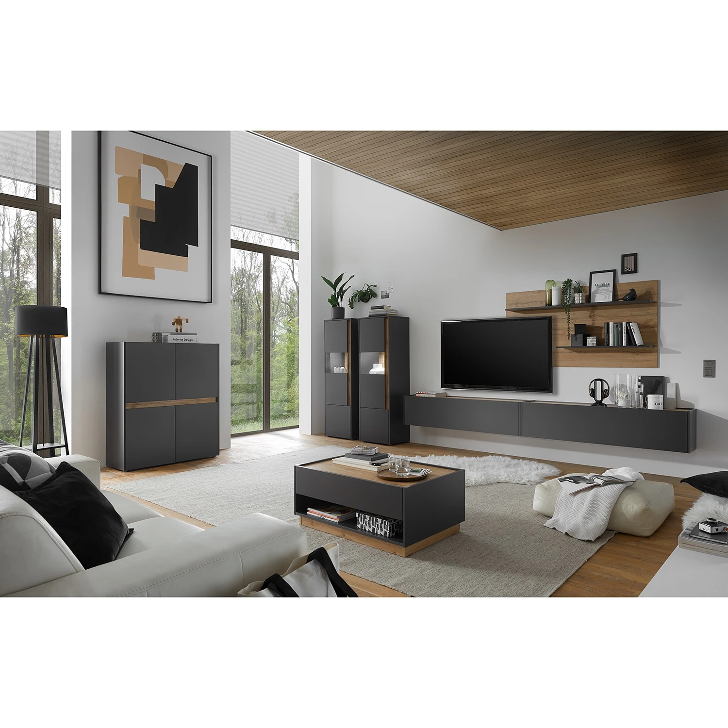 Norrwood Highboard Olon - Anthrazit 4 Norrwood Highboard Olon - Anthrazit – Bild 4