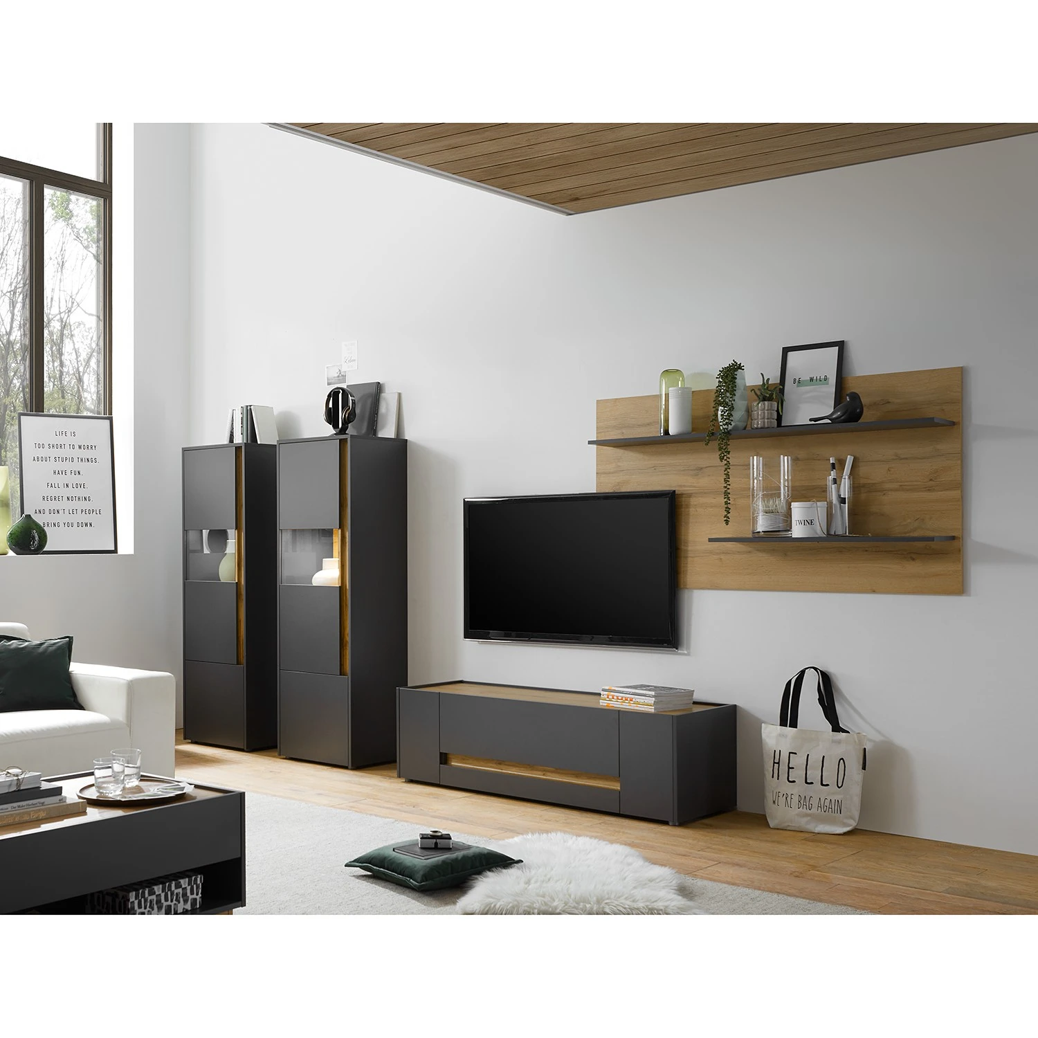 Norrwood TV-Lowboard Olon I - Anthrazit - Breite: 140 cm 9 Norrwood TV-Lowboard Olon I - Anthrazit - Breite: 140 cm – Bild 9