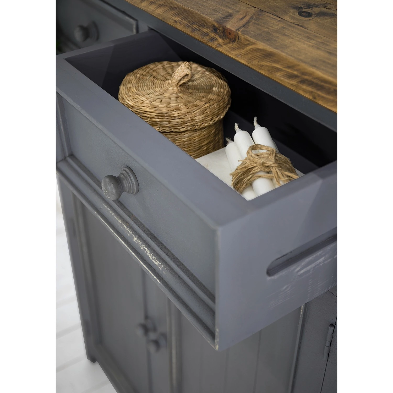 Maison Belfort Vertiko Balignton - Kiefer massiv - Grau 7 Maison Belfort Vertiko Balignton - Kiefer massiv - Grau – Bild 7