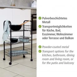 WENKO Servierwagen Florenz - Metall - Schwarz 8 WENKO Servierwagen Florenz - Metall - Schwarz -Wohnzimmermöbel boutique en ligne 1000260937 210423 13333700108 DETAILS P000000001000260937