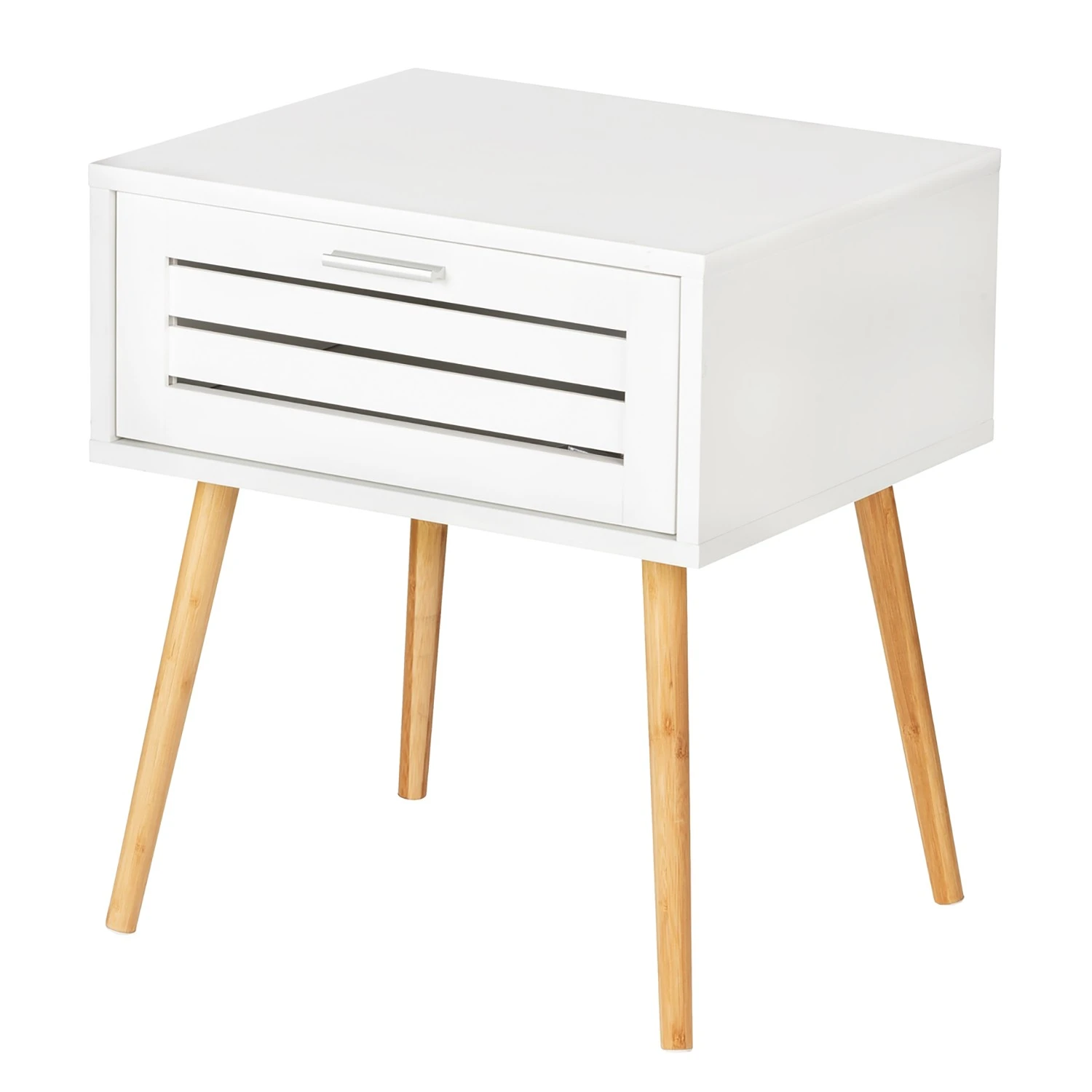 WENKO Beistelltisch Finja II - Bambus massiv - Weiß / Bambus 1 WENKO Beistelltisch Finja II - Bambus massiv - Weiß / Bambus