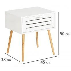 WENKO Beistelltisch Finja II - Bambus massiv - Weiß / Bambus 15 WENKO Beistelltisch Finja II - Bambus massiv - Weiß / Bambus -Wohnzimmermöbel boutique en ligne 1000260939 210715 14010900012 SKETCH DETAILS P000000001000260939 sketch