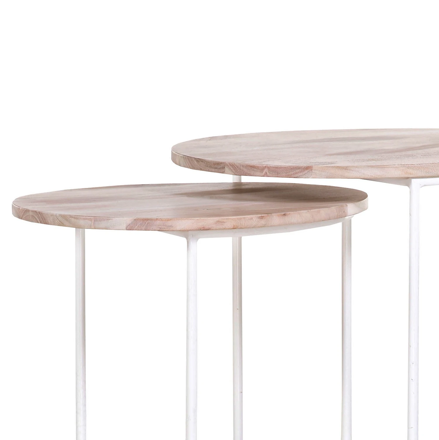 Norrwood Beistelltisch Bayardo (2er-Set) - Mango massiv / Metall - Mango Hell / Weiß 4 Norrwood Beistelltisch Bayardo (2er-Set) - Mango massiv / Metall - Mango Hell / Weiß – Bild 4