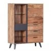 Naturoo Highboard Manabi - Akazie massiv - Akazie / Anthrazit
