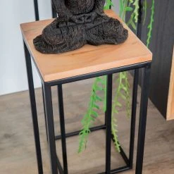 Red Living Beistelltisch Uulu II (2er-Set) - Akazie massiv / Metall - Akazie / Schwarz -Wohnzimmermöbel boutique en ligne 1000261424 210430 11585000046 DETAILS P000000001000261424