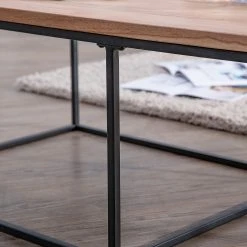 Red Living Couchtisch Fenay - Akazie massiv / Metall - Akazie / Schwarz -Wohnzimmermöbel boutique en ligne 1000261425 210430 11585800052 DETAILS P000000001000261425