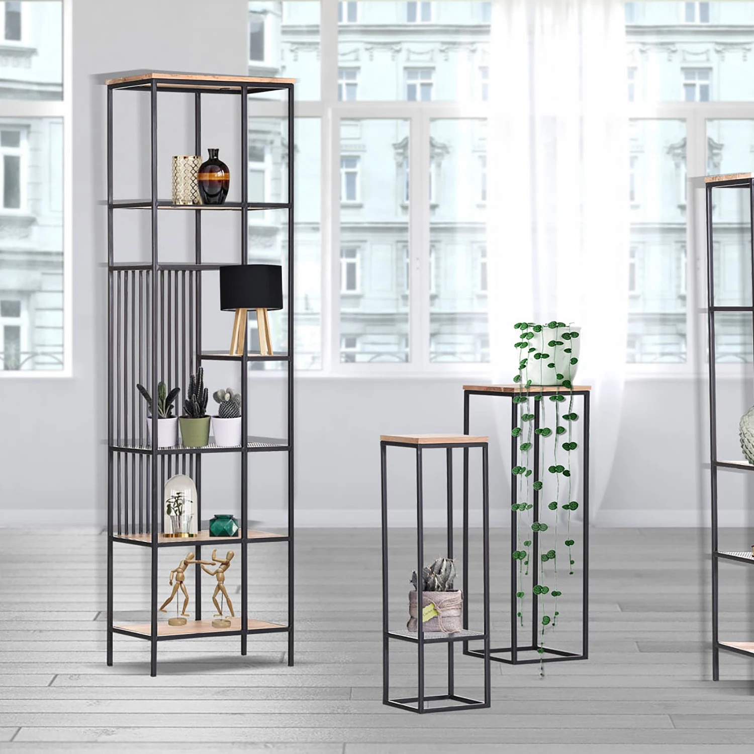 Red Living Regal Uulu III - Akazie massiv / Metall - Akazie / Schwarz 4 Red Living Regal Uulu III - Akazie massiv / Metall - Akazie / Schwarz – Bild 4