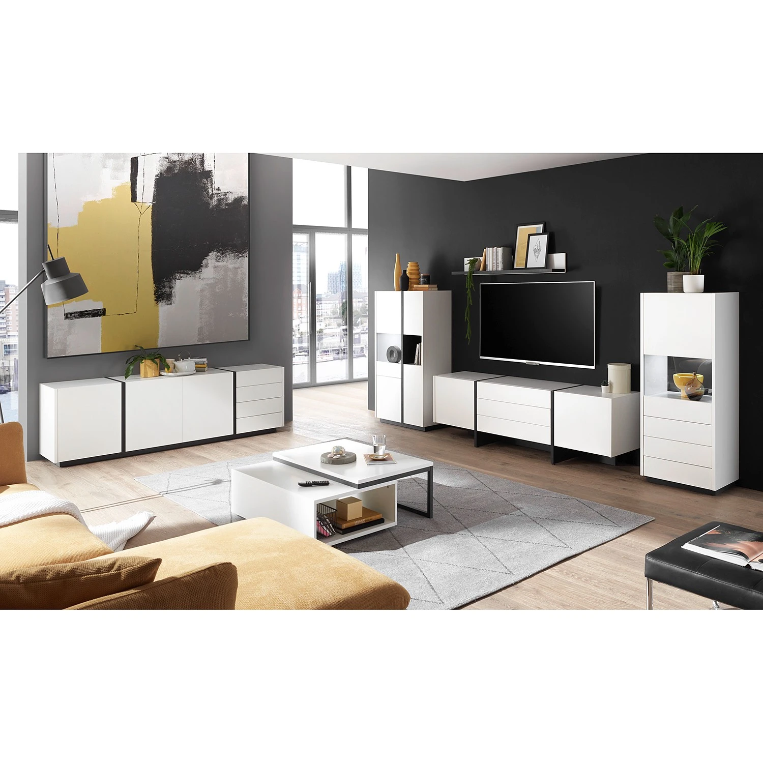 Loftscape Sideboard Muuga II - Weiß / Grau 2 Loftscape Sideboard Muuga II - Weiß / Grau – Bild 2