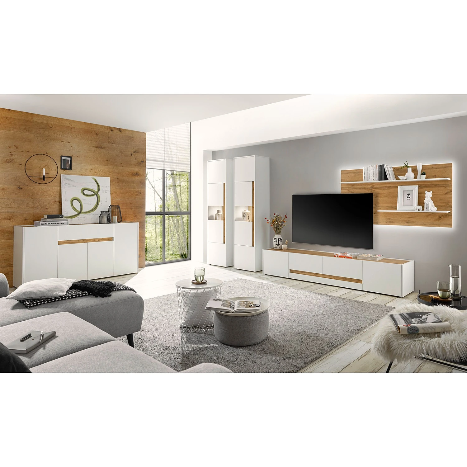 Norrwood TV-Lowboard Olon II - Weiß 2 Norrwood TV-Lowboard Olon II - Weiß – Bild 2