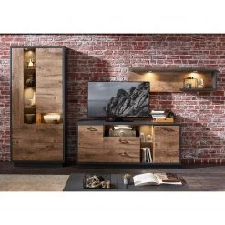 Red Living Wohnwand Batey II (3-teilig) - Haveleiche Dekor / Graphit