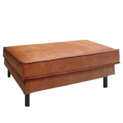 Wohnlandschaft FORT DODGE - Antiklederlook - Microfaser Yaka: Cognac - Longchair davorstehend rechts / Ottomane links - Mit Hocker -Wohnzimmermöbel boutique en ligne 1000262009 210428 13324500093 DETAILS P000000001000262009