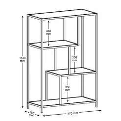 Red Living Regal Coogee I - Schwarz / Gold - Höhe: 114 cm 13 Red Living Regal Coogee I - Schwarz / Gold - Höhe: 114 cm -Wohnzimmermöbel boutique en ligne 1000263280 210430 14473000103 SKETCH DETAILS P000000001000263280 sketch
