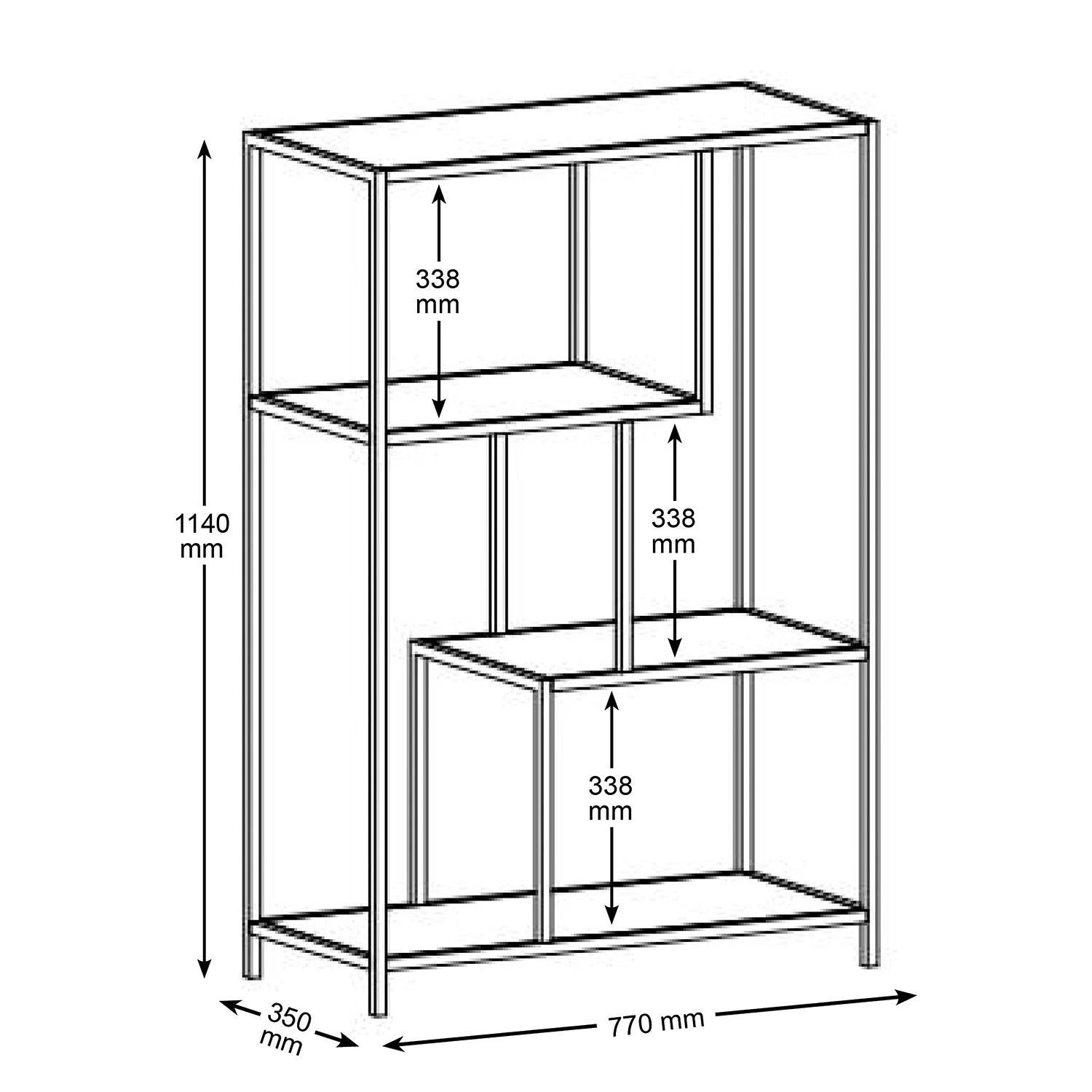 Red Living Regal Coogee I - Schwarz / Gold - Höhe: 114 cm 7 Red Living Regal Coogee I - Schwarz / Gold - Höhe: 114 cm – Bild 7