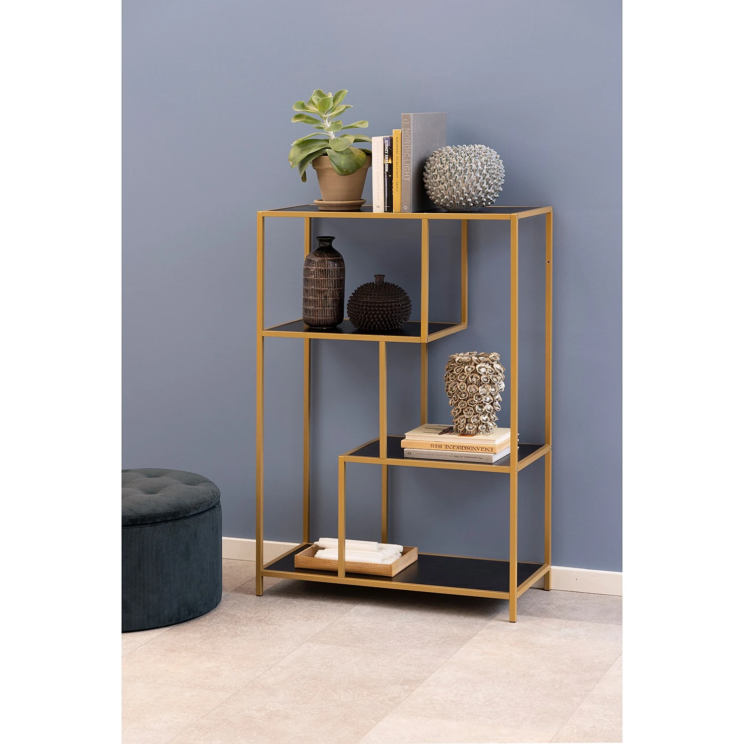 Red Living Regal Coogee I - Schwarz / Gold - Höhe: 114 cm 2 Red Living Regal Coogee I - Schwarz / Gold - Höhe: 114 cm – Bild 2