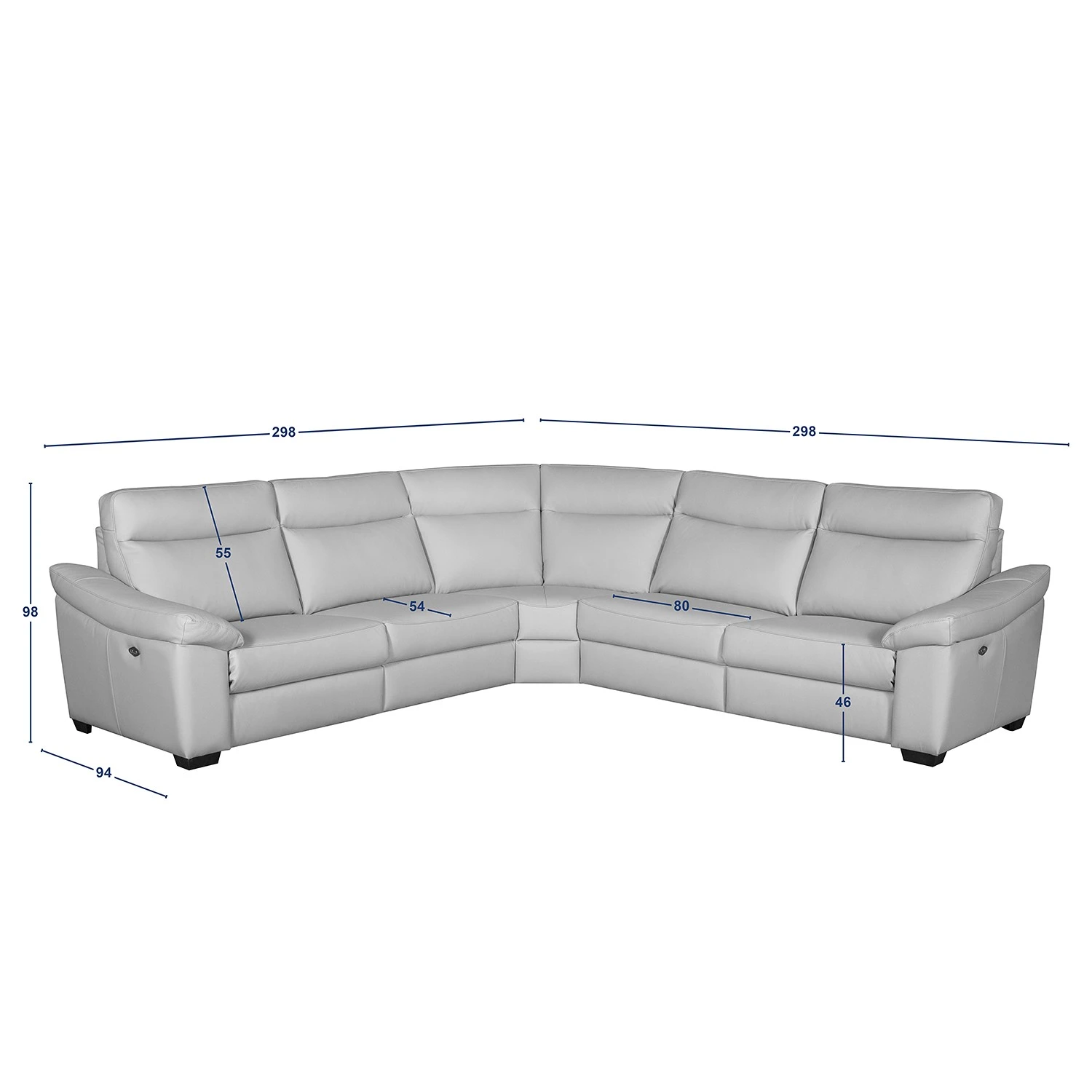 Red Living Ecksofa Sappee - Echtleder Domna: Grau - Elektrisch verstellbar: 2 Motoren mit Kabel 12 Red Living Ecksofa Sappee - Echtleder Domna: Grau - Elektrisch verstellbar: 2 Motoren mit Kabel – Bild 12