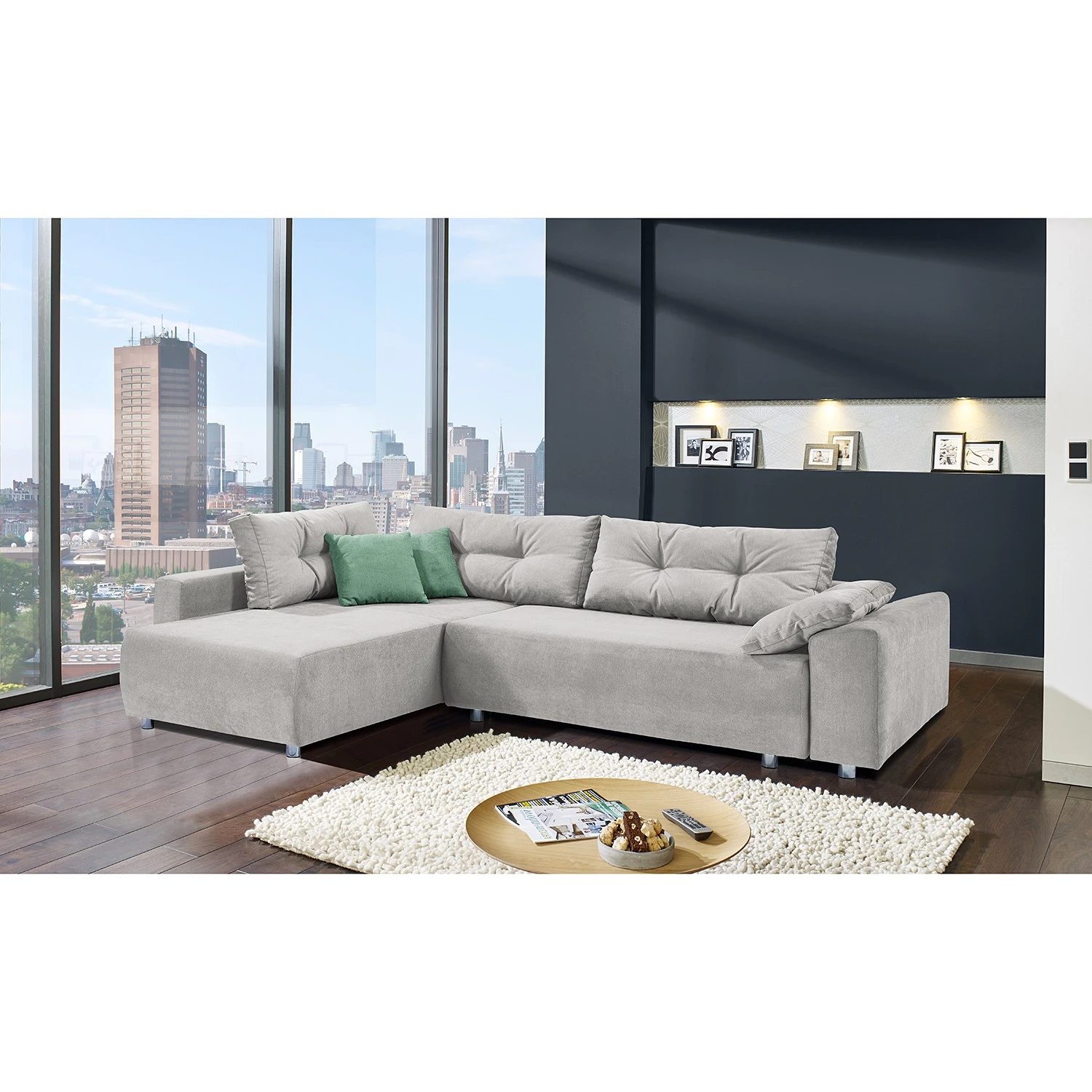 Fredriks Ecksofa Altja - Microfaser Enza: Platin / Mint 2 Fredriks Ecksofa Altja - Microfaser Enza: Platin / Mint – Bild 2