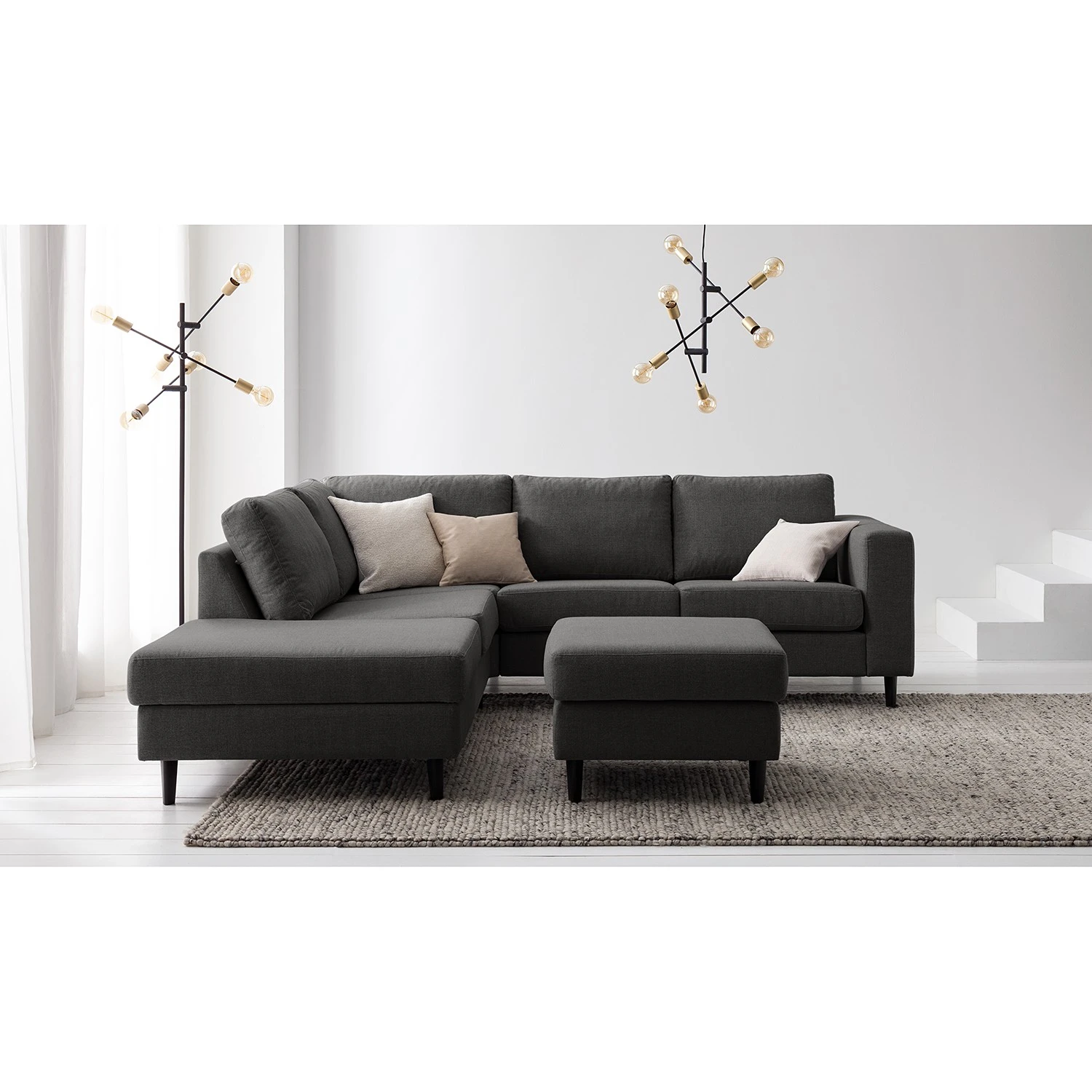 Studio Copenhagen Polsterhocker COSO Classic - Webstoff Milan: Anthrazit - Buche - Tiefe: 64 cm 2 Studio Copenhagen Polsterhocker COSO Classic - Webstoff Milan: Anthrazit - Buche - Tiefe: 64 cm – Bild 2