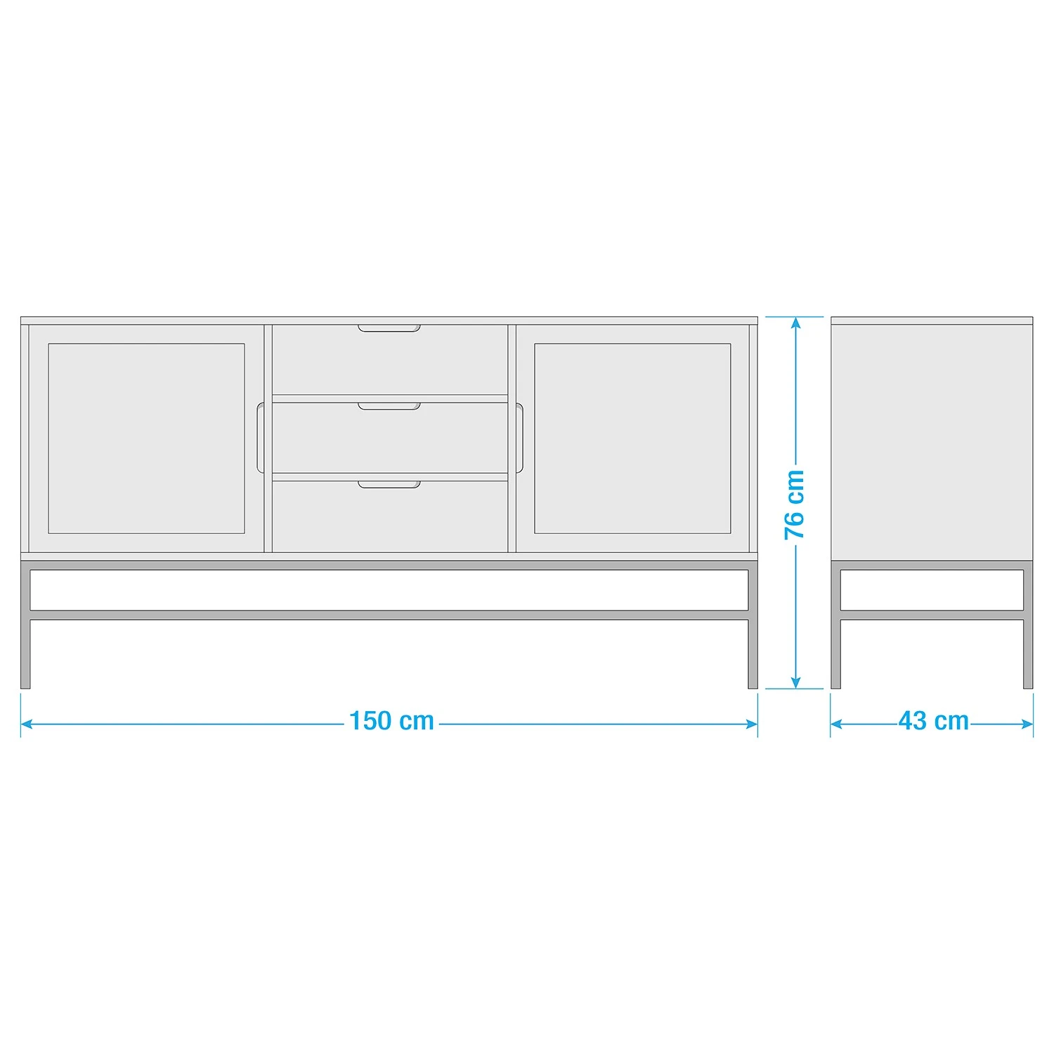 Jack & Alice Sideboard Puyo - Akazie massiv / Metall - Akazie / Gold 5 Jack & Alice Sideboard Puyo - Akazie massiv / Metall - Akazie / Gold – Bild 5