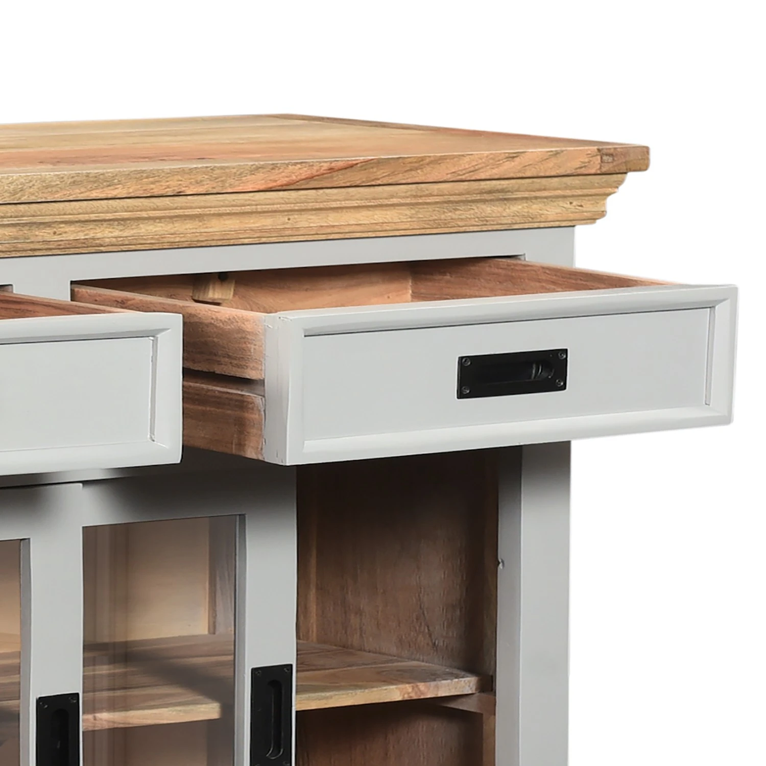 Maison Belfort Sideboard Antton - Akazie / Mango massiv - Grau / Mango 4 Maison Belfort Sideboard Antton - Akazie / Mango massiv - Grau / Mango – Bild 4