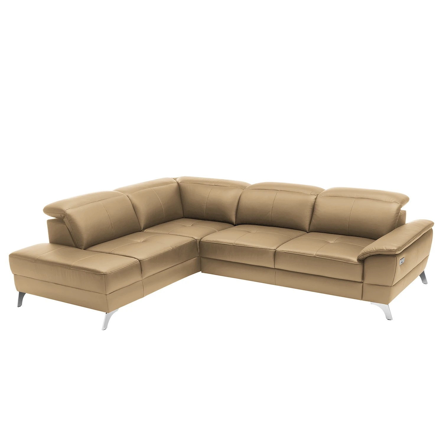 Loftscape Ecksofa Bussy - Echtleder - Echtleder Poas: Cappuccino - Ottomane davorstehend links - Mit Schlaffunktion 1 Loftscape Ecksofa Bussy - Echtleder - Echtleder Poas: Cappuccino - Ottomane davorstehend links - Mit Schlaffunktion