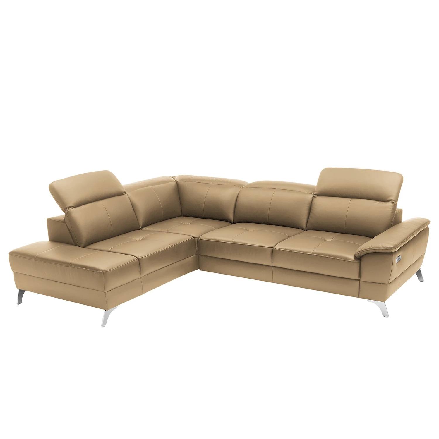 Loftscape Ecksofa Bussy - Echtleder - Echtleder Poas: Cappuccino - Ottomane davorstehend links - Mit Schlaffunktion 3 Loftscape Ecksofa Bussy - Echtleder - Echtleder Poas: Cappuccino - Ottomane davorstehend links - Mit Schlaffunktion – Bild 3