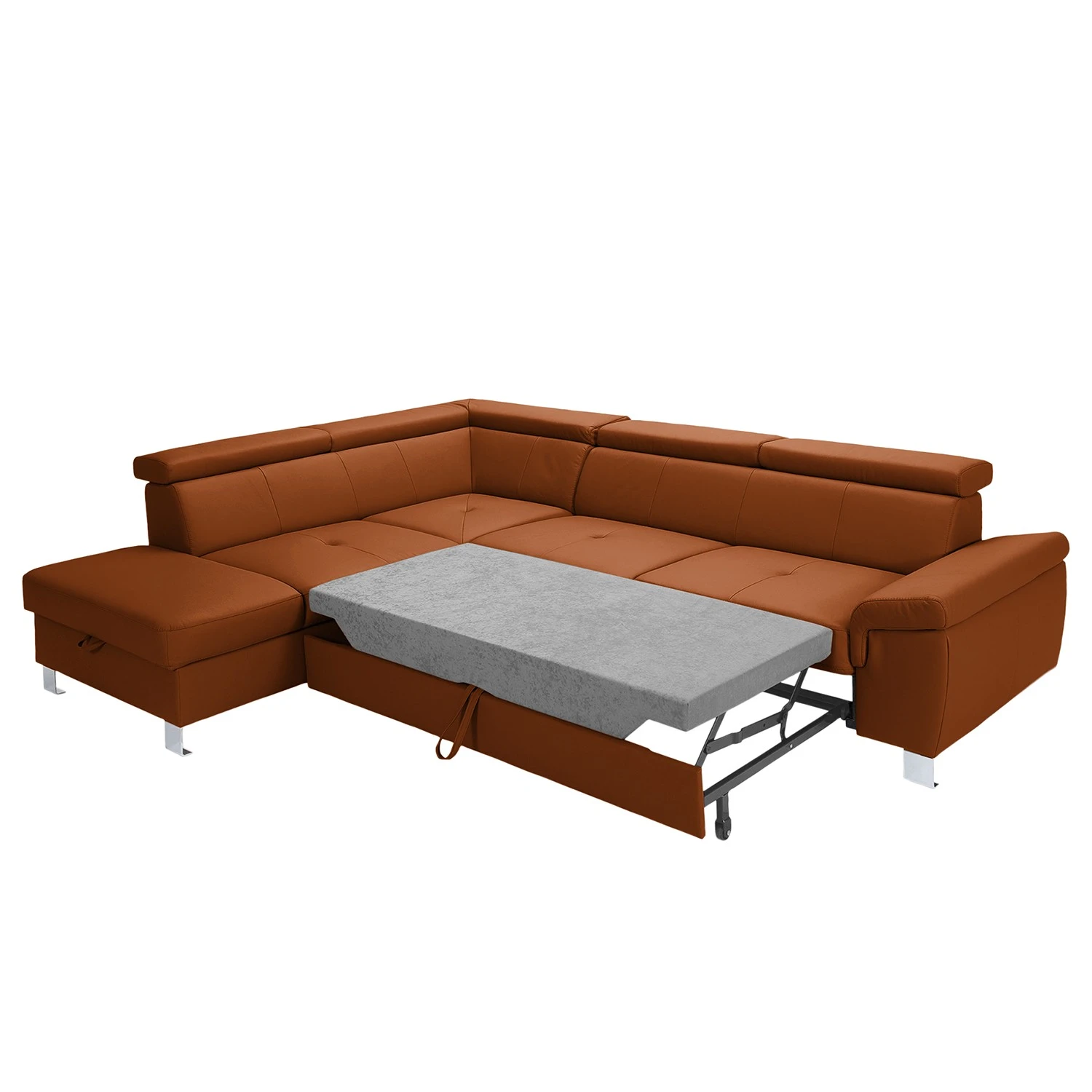 Loftscape Ecksofa Busene - Echtleder - Echtleder Moja: Rehbraun - Ottomane davorstehend links - Mit Schlaffunktion 2 Loftscape Ecksofa Busene - Echtleder - Echtleder Moja: Rehbraun - Ottomane davorstehend links - Mit Schlaffunktion – Bild 2