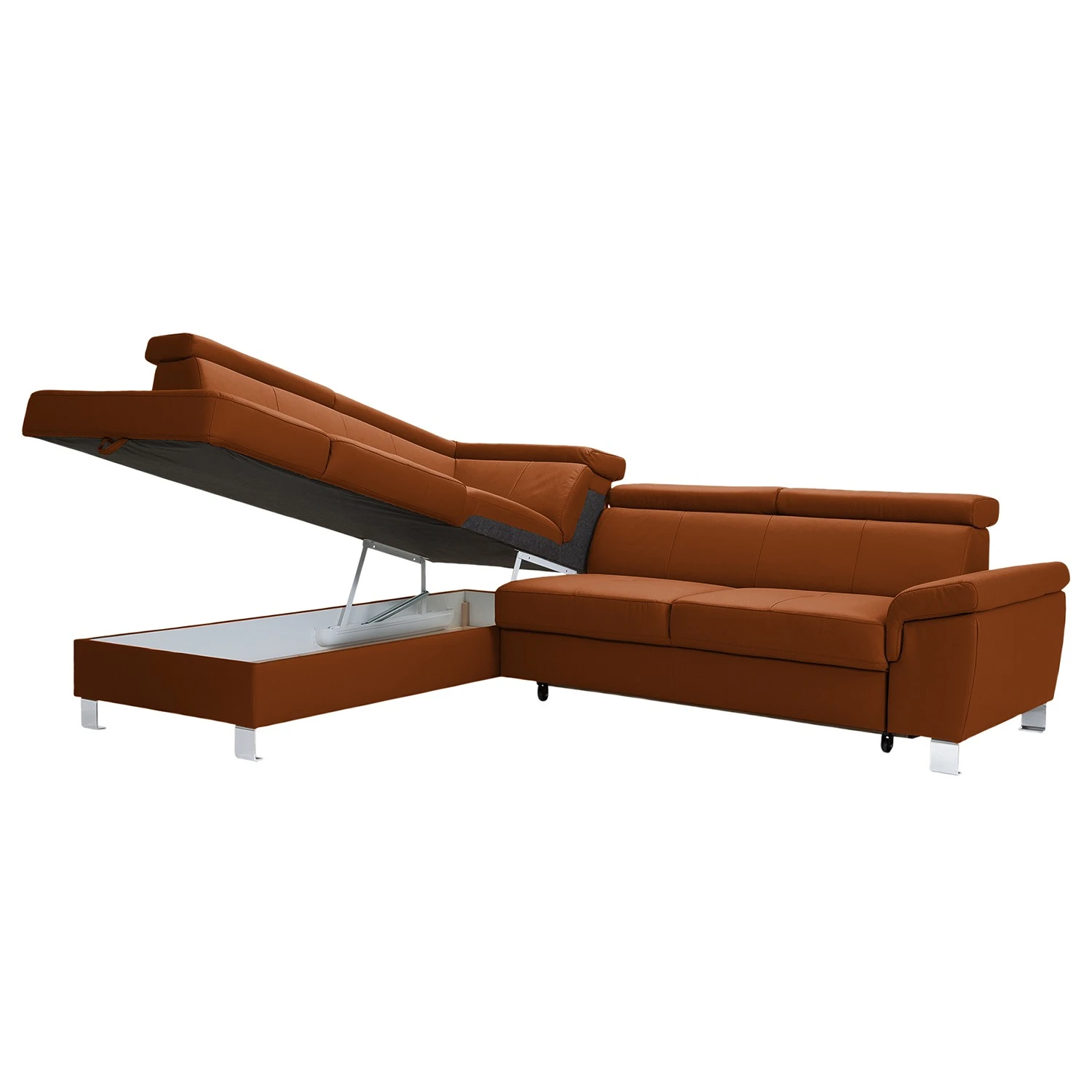 Loftscape Ecksofa Busene - Echtleder - Echtleder Moja: Rehbraun - Ottomane davorstehend links - Mit Schlaffunktion 3 Loftscape Ecksofa Busene - Echtleder - Echtleder Moja: Rehbraun - Ottomane davorstehend links - Mit Schlaffunktion – Bild 3