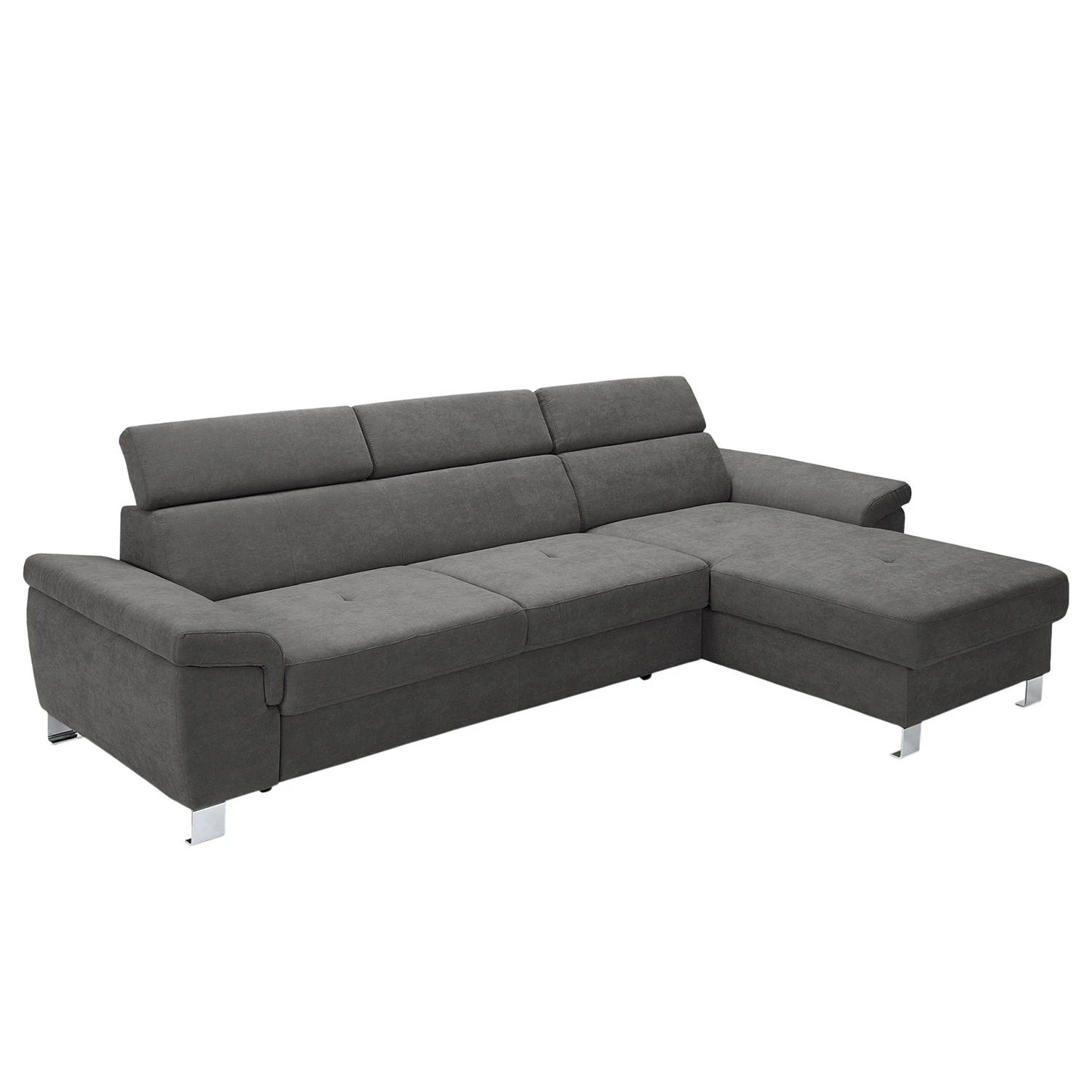 Loftscape Ecksofa Busene I - Microfaser - Microfaser Enza: Dunkelgrau - Longchair davorstehend rechts - Mit Schlaffunktion 1 Loftscape Ecksofa Busene I - Microfaser - Microfaser Enza: Dunkelgrau - Longchair davorstehend rechts - Mit Schlaffunktion