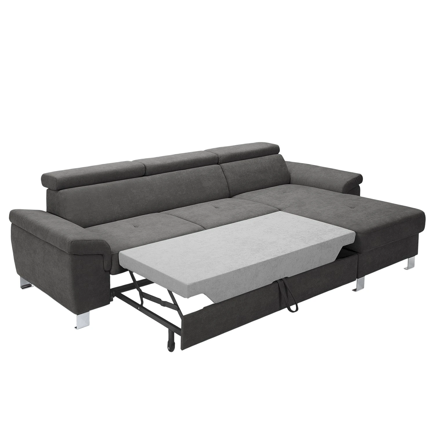Loftscape Ecksofa Busene I - Microfaser - Microfaser Enza: Dunkelgrau - Longchair davorstehend rechts - Mit Schlaffunktion 2 Loftscape Ecksofa Busene I - Microfaser - Microfaser Enza: Dunkelgrau - Longchair davorstehend rechts - Mit Schlaffunktion – Bild 2