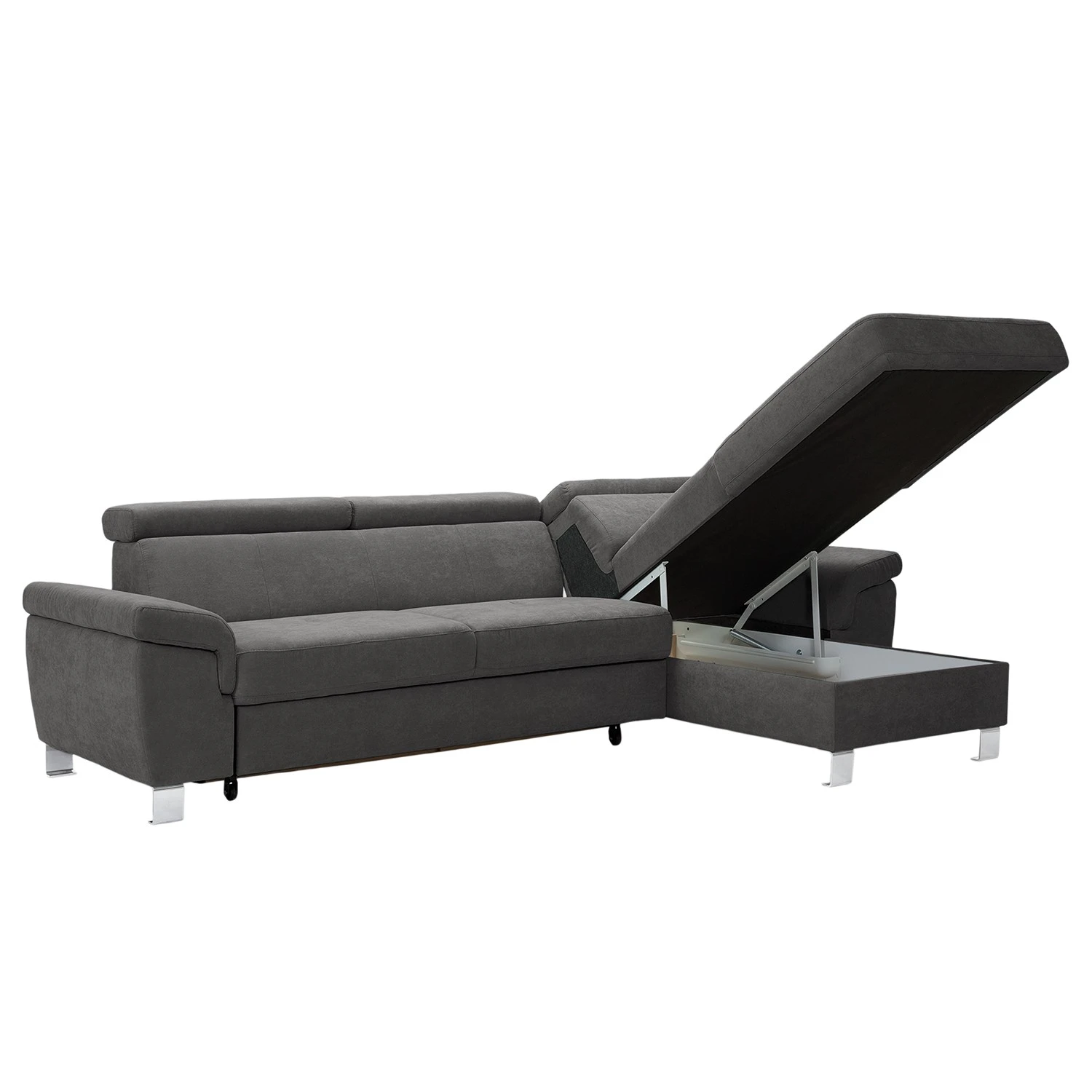 Loftscape Ecksofa Busene I - Microfaser - Microfaser Enza: Dunkelgrau - Longchair davorstehend rechts - Mit Schlaffunktion 3 Loftscape Ecksofa Busene I - Microfaser - Microfaser Enza: Dunkelgrau - Longchair davorstehend rechts - Mit Schlaffunktion – Bild 3