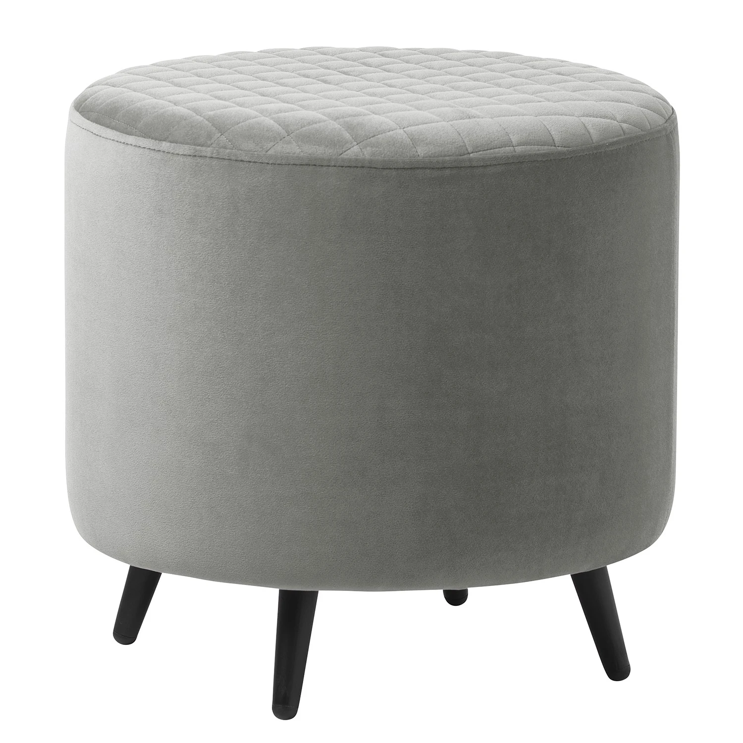 Red Living Polsterhocker Albero - Samt - Grau 1 Red Living Polsterhocker Albero - Samt - Grau