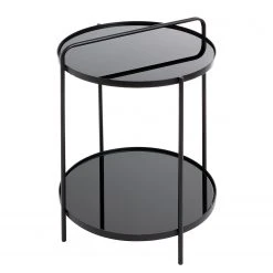 Loftscape Beistelltisch Wingard - Glas / Metall - Schwarz