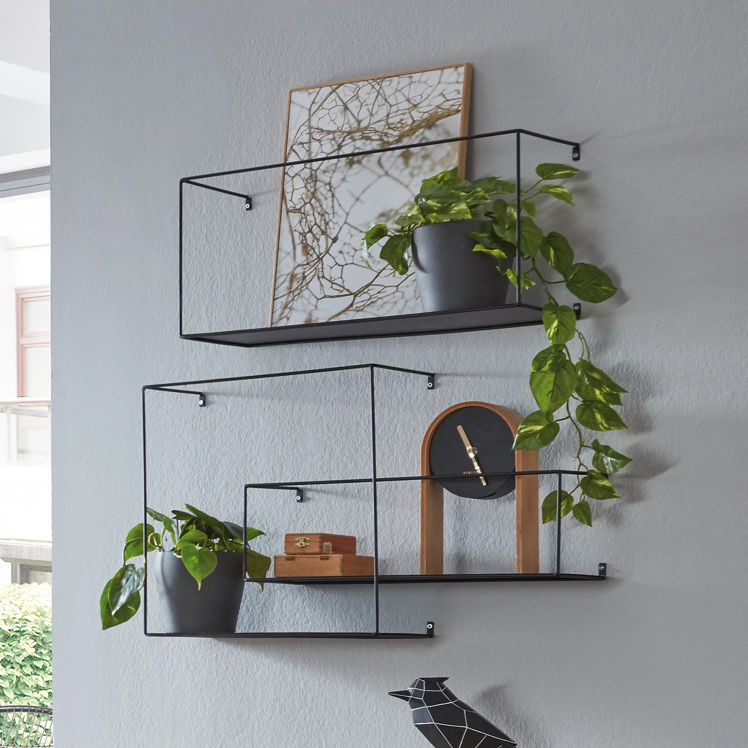 Loftscape Wandregal Kekova (3er-Set) - Metall - Schwarz 2 Loftscape Wandregal Kekova (3er-Set) - Metall - Schwarz – Bild 2