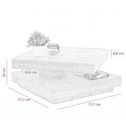 Loftscape Couchtisch Cutato - Altholz Dekor -Wohnzimmermöbel boutique en ligne 1000270205 210525 11024900014 SKETCH DETAILS P000000001000270205 sketch