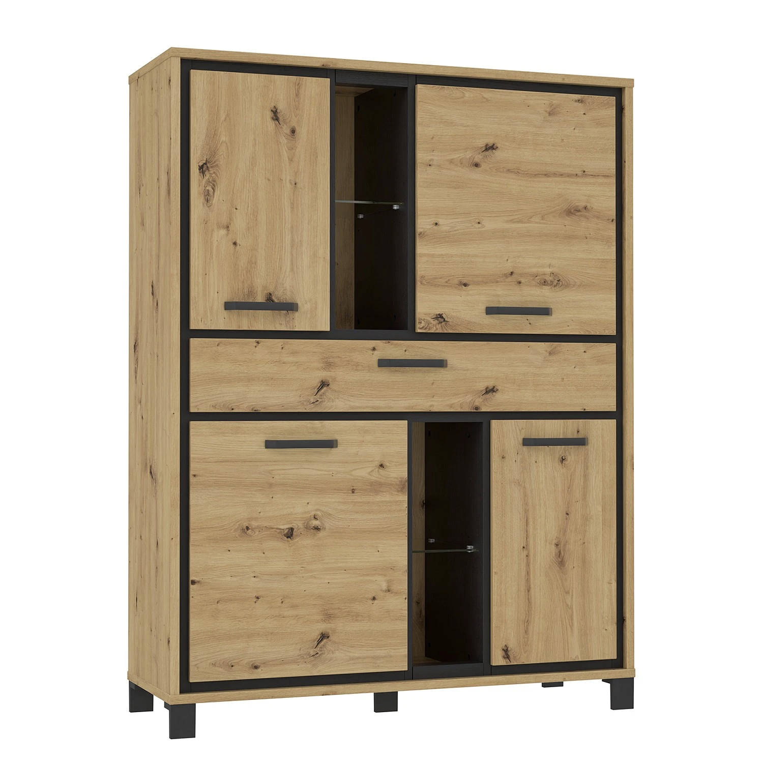 Red Living Schrank Egan - Eiche Artisan Dekor / Eiche Schwarz Dekor 1 Red Living Schrank Egan - Eiche Artisan Dekor / Eiche Schwarz Dekor