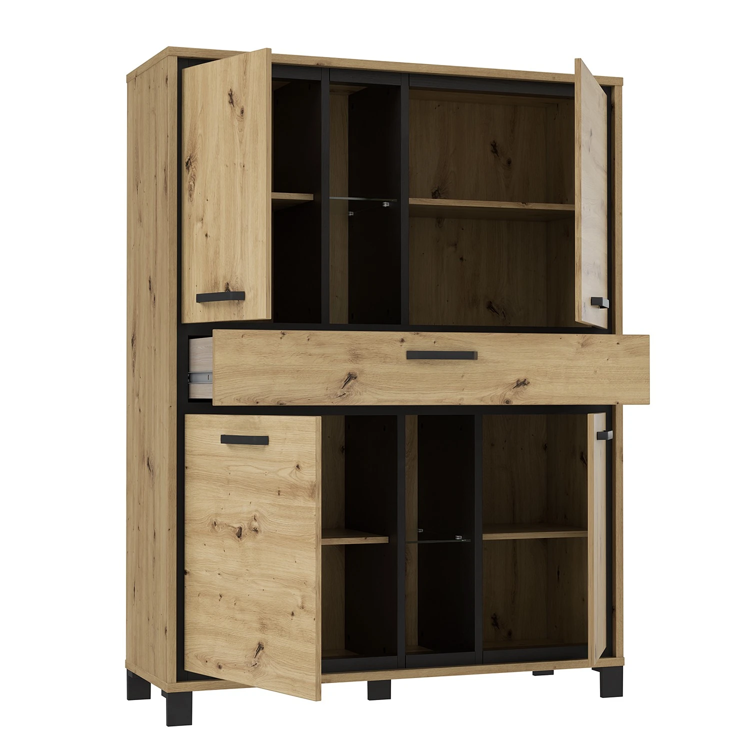 Red Living Schrank Egan - Eiche Artisan Dekor / Eiche Schwarz Dekor 2 Red Living Schrank Egan - Eiche Artisan Dekor / Eiche Schwarz Dekor – Bild 2