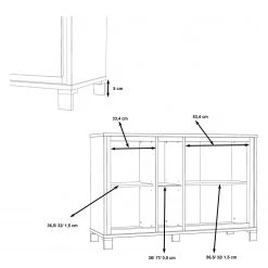 Red Living Kommode Egan IV - Eiche Artisan Dekor / Eiche Schwarz Dekor -Wohnzimmermöbel boutique en ligne 1000270224 210609 06154200091 SKETCH DETAILS P000000001000270224 sketch
