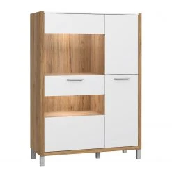 Norrwood Highboard Boyd III - Weiß / Eiche Dekor