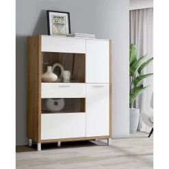 Norrwood Highboard Boyd III - Weiß / Eiche Dekor -Wohnzimmermöbel boutique en ligne 1000270229 210609 06155500125 MOOD DETAILS P000000001000270229 mood