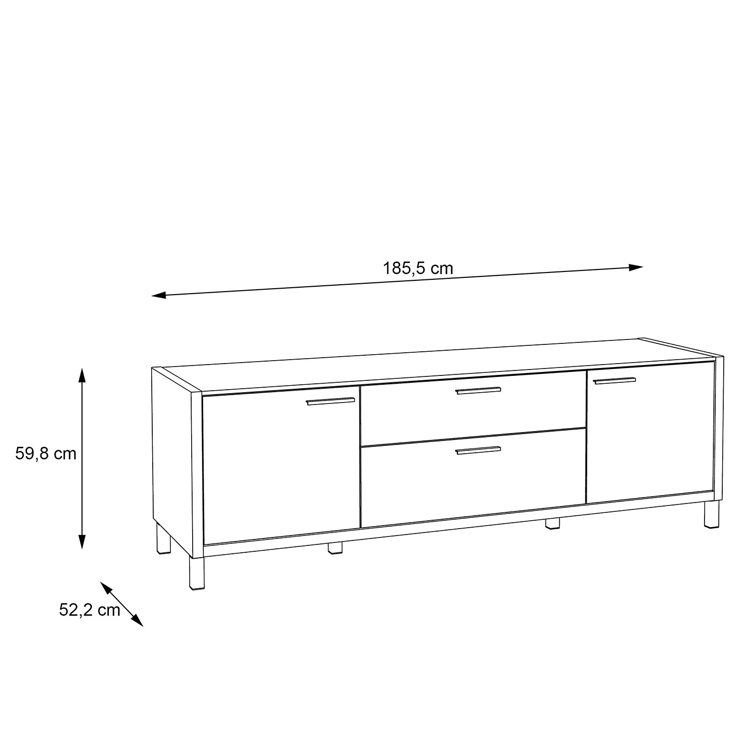 Norrwood TV-Lowboard Boyd I - Weiß / Eiche Dekor 6 Norrwood TV-Lowboard Boyd I - Weiß / Eiche Dekor – Bild 6