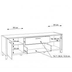 Norrwood TV-Lowboard Boyd I - Weiß / Eiche Dekor 14 Norrwood TV-Lowboard Boyd I - Weiß / Eiche Dekor -Wohnzimmermöbel boutique en ligne 1000270231 210609 06155600147 DETAILS P000000001000270231