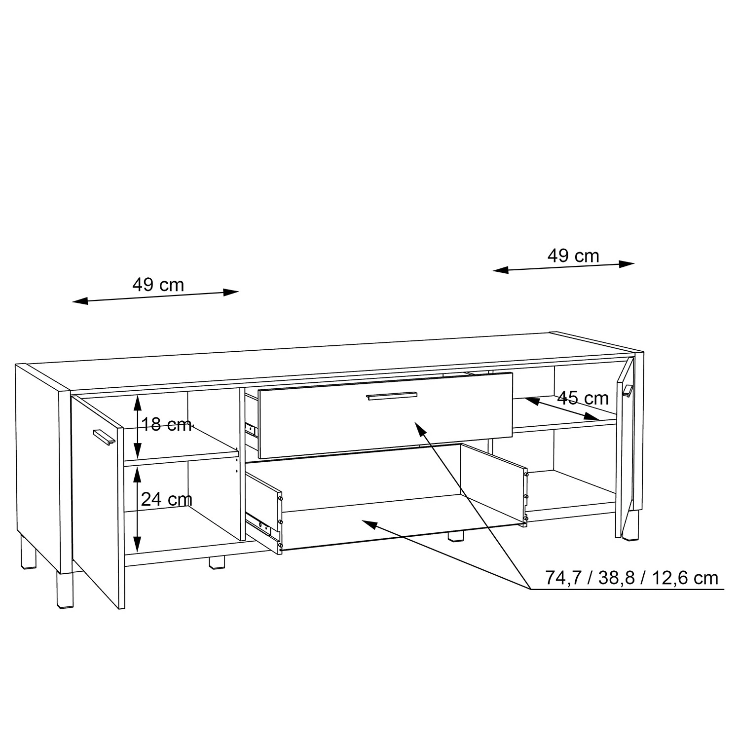 Norrwood TV-Lowboard Boyd I - Weiß / Eiche Dekor 7 Norrwood TV-Lowboard Boyd I - Weiß / Eiche Dekor – Bild 7