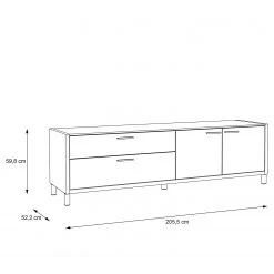 Norrwood TV-Lowboard Boyd II - Weiß / Eiche Dekor 13 Norrwood TV-Lowboard Boyd II - Weiß / Eiche Dekor -Wohnzimmermöbel boutique en ligne 1000270232 210609 06155600154 DETAILS P000000001000270232