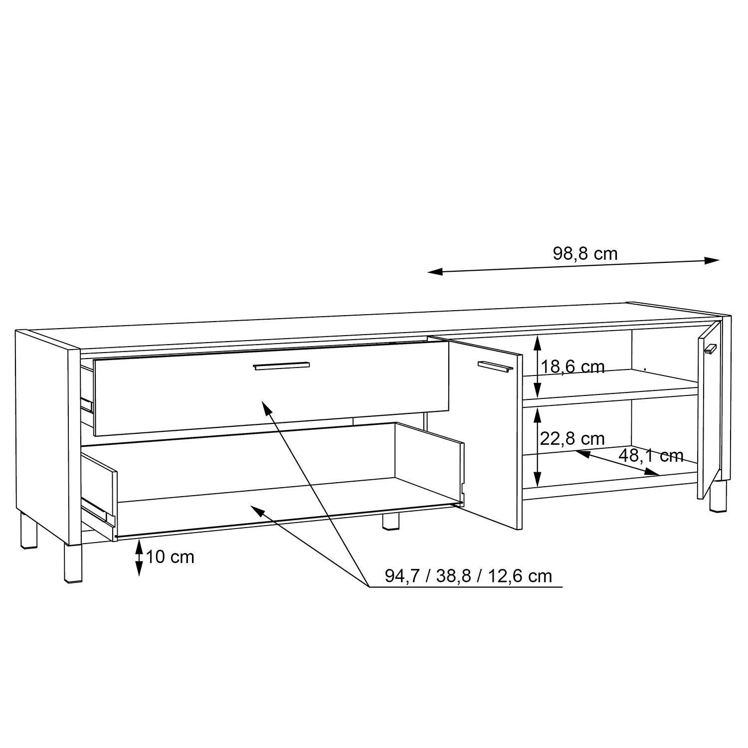 Norrwood TV-Lowboard Boyd II - Weiß / Eiche Dekor 7 Norrwood TV-Lowboard Boyd II - Weiß / Eiche Dekor – Bild 7