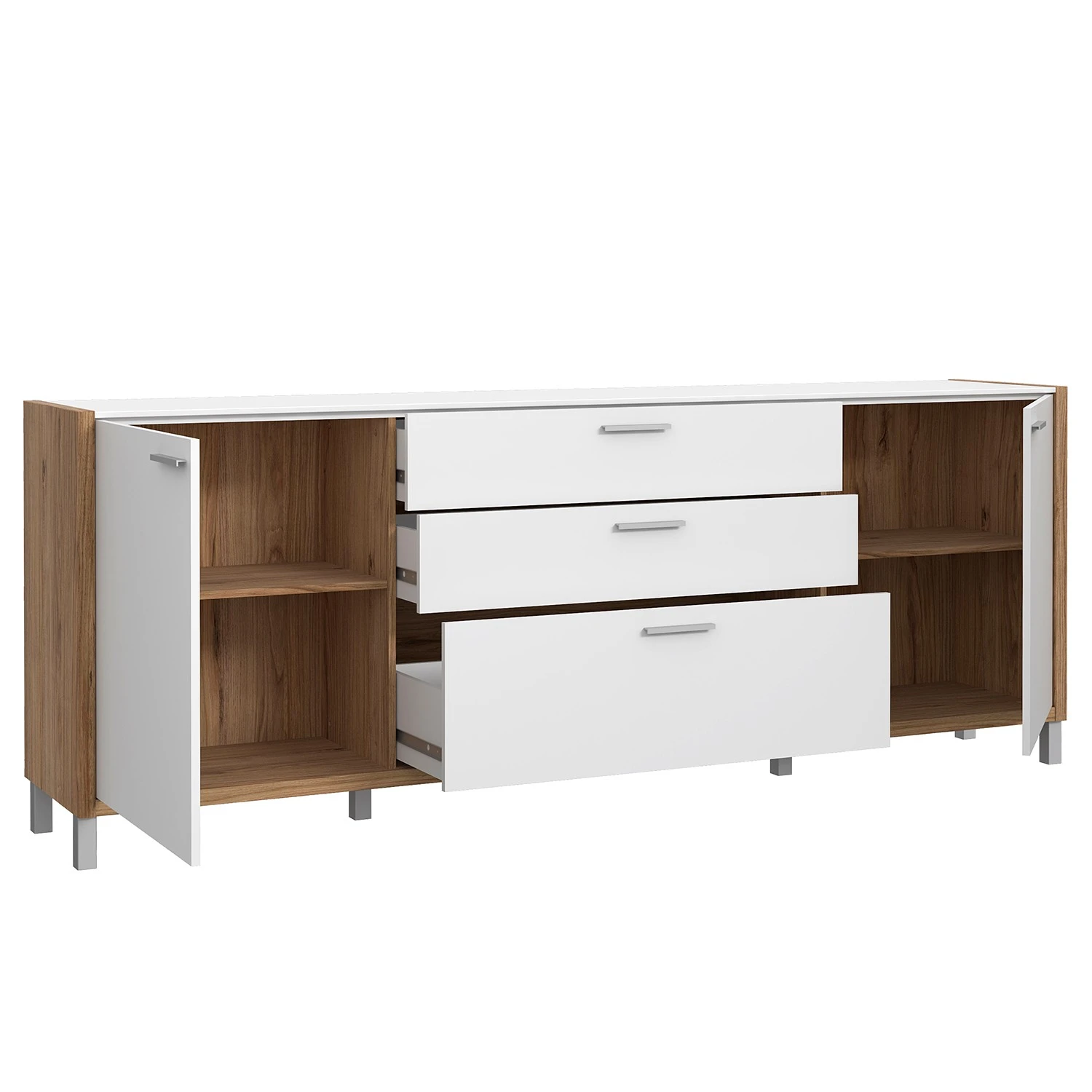 Norrwood Sideboard Boyd II - Weiß / Eiche Dekor 3 Norrwood Sideboard Boyd II - Weiß / Eiche Dekor – Bild 3