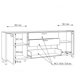Norrwood Sideboard Boyd II - Weiß / Eiche Dekor 14 Norrwood Sideboard Boyd II - Weiß / Eiche Dekor -Wohnzimmermöbel boutique en ligne 1000270234 210609 06155700172 SKETCH DETAILS P000000001000270234 sketch