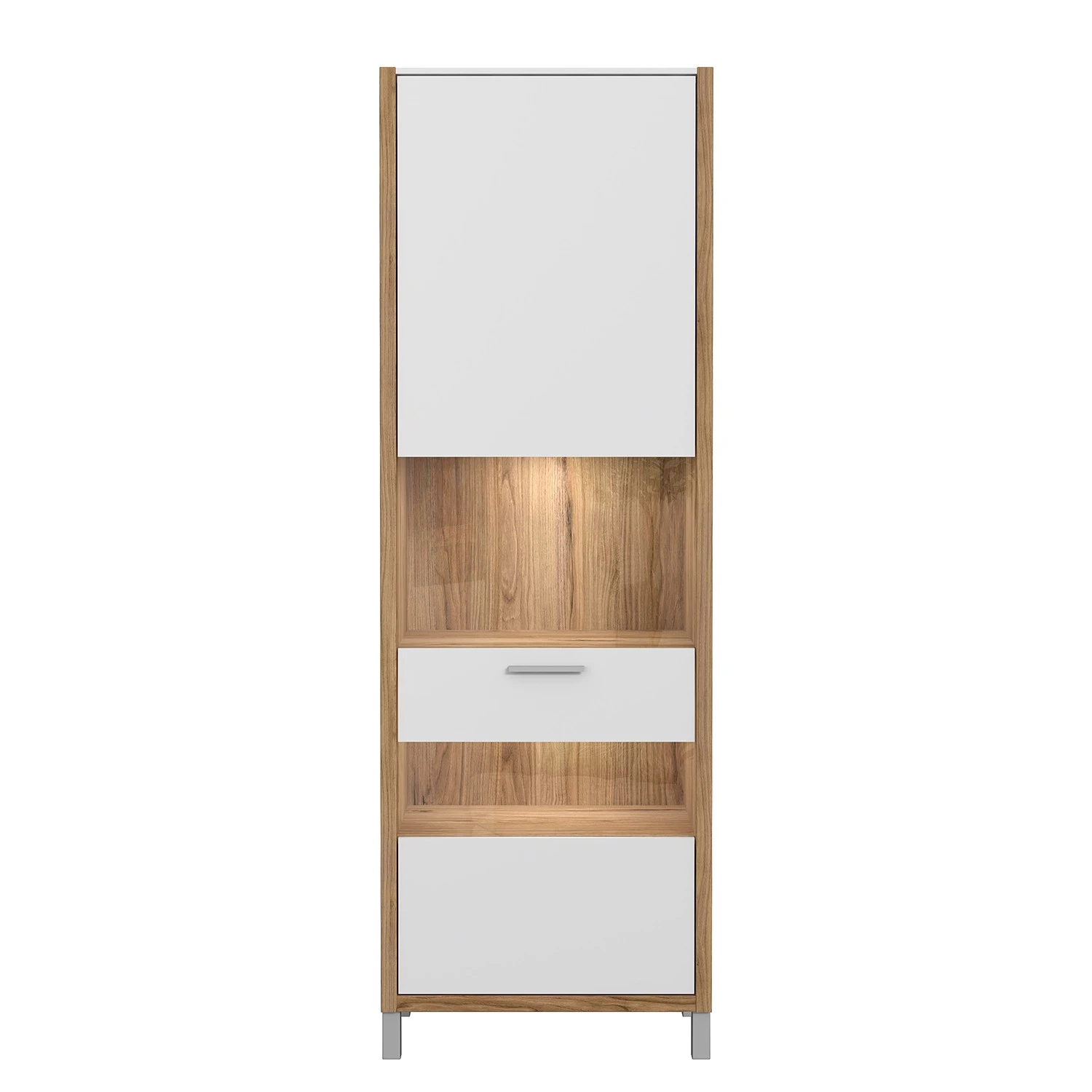 Norrwood Standvitrine Boyd - Weiß / Eiche Dekor 5 Norrwood Standvitrine Boyd - Weiß / Eiche Dekor – Bild 5