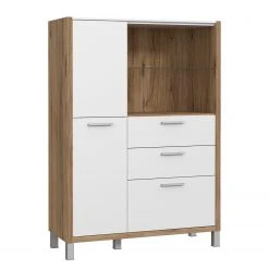 Norrwood Highboard Boyd II - Weiß / Eiche Dekor 16 Norrwood Highboard Boyd II - Weiß / Eiche Dekor -Wohnzimmermöbel boutique en ligne 1000270241 210609 06160100226 DETAILS P000000001000270241