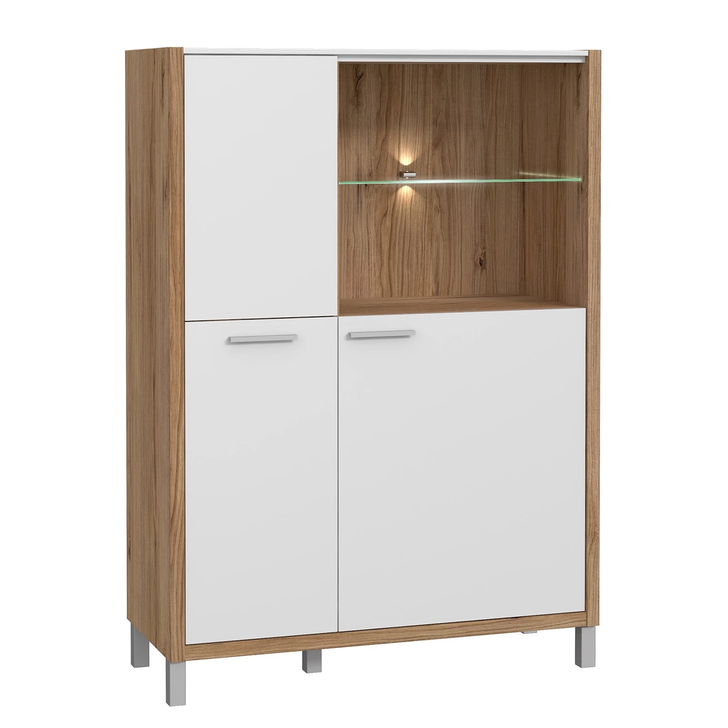 Norrwood Highboard Boyd I - Weiß / Eiche Dekor 1 Norrwood Highboard Boyd I - Weiß / Eiche Dekor